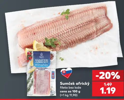 Sumček africký fileta bez kože