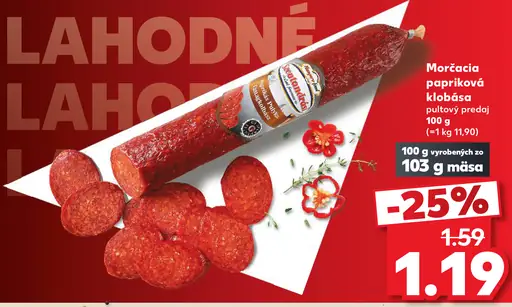 Morčacia papriková klobása