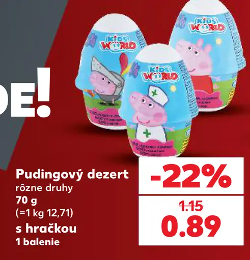 Kids World pudingový dezert s hračkou