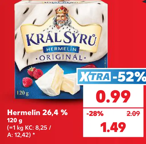 Král Sýrů Hermelín 26,4 % Original