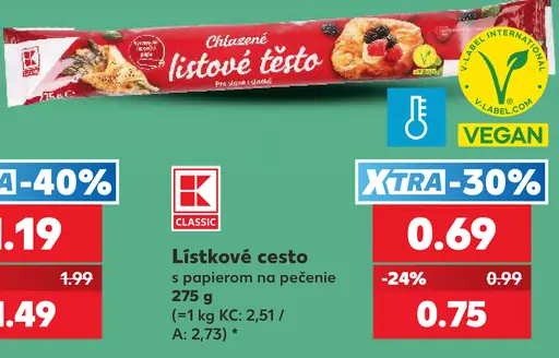 K-Classic Lístkové cesto s papierom na pečenie