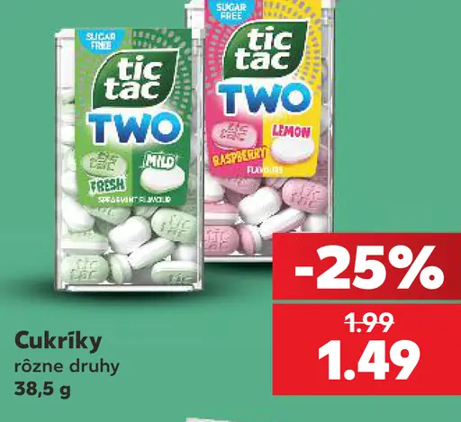 Tic Tac Two cukríky viac druhov