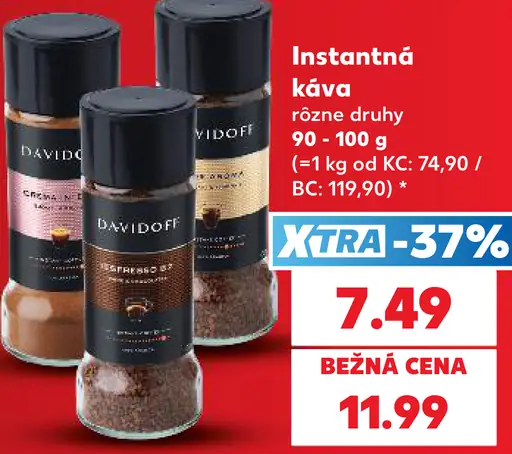 Davidoff instantná káva rôzne druhy