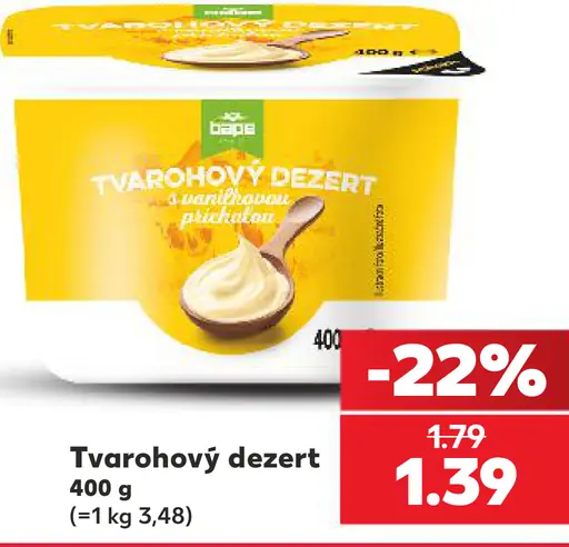 Tvarohový dezert s vanilkovou príchuťou