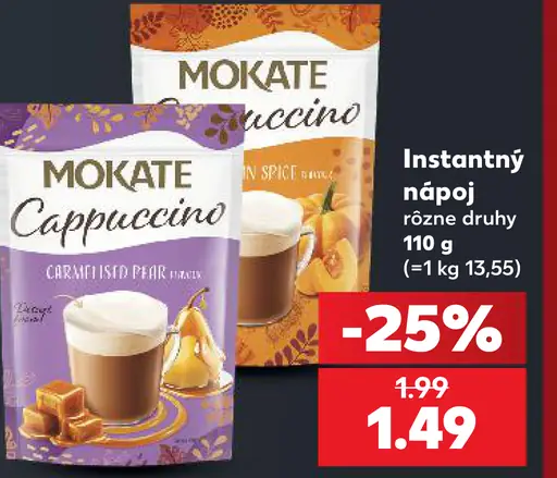 Mokate cappuccino rôzne druhy