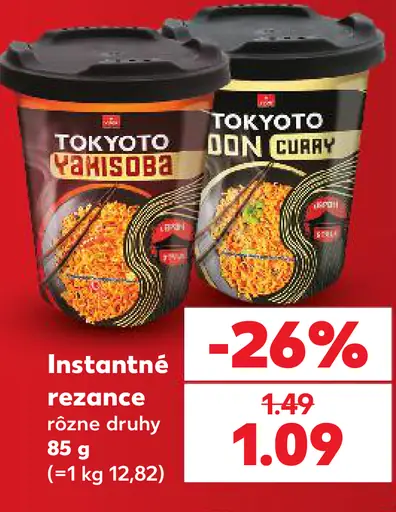 Tokyo instantné rezance, rôzne druhy