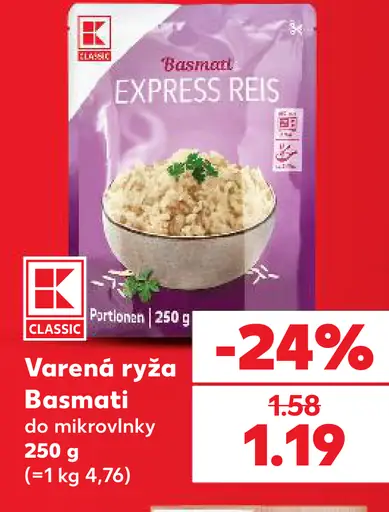 K-Classic varená ryža Basmati