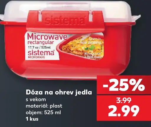 Sistema dóza na ohrev jedla