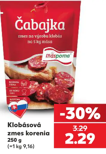 Mäspoma Klobásová zmes korenia Čabajka