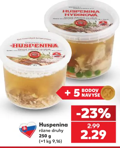 Huspenina – rôzne druhy