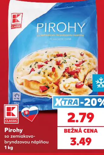 K-Classic Pirohy so zemiakovo-bryndzovou náplňou