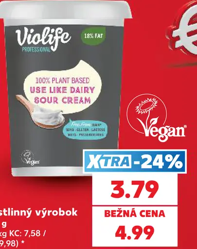 Violife rastlinný výrobok – alternatíva kyslej smotany