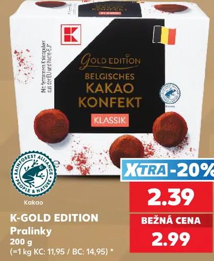 K-Gold Edition belgické kakaové pralinky Klassik