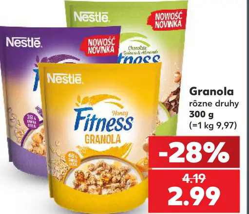 Nestlé Granola rôzne druhy