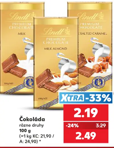 Lindt Premium mliečna čokoláda