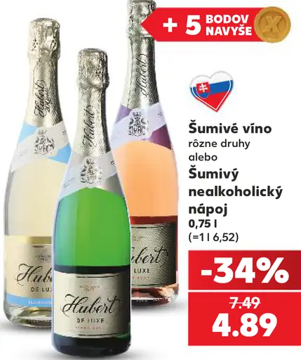 Šumivé víno alebo šumivý nealkoholický nápoj rôzne druhy