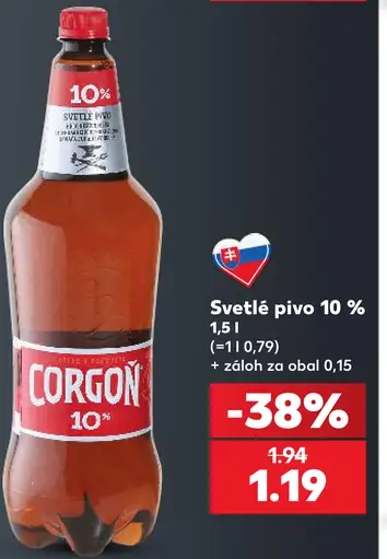 Corgoň 10 % svetlé výčapné pivo