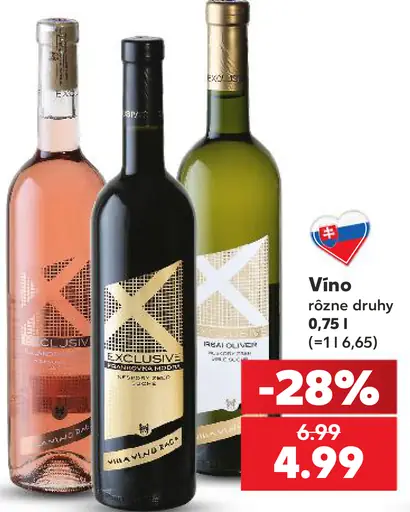 Vino rôzne druhy