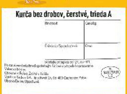 Kurča bez drobov, čerstvé, trieda A