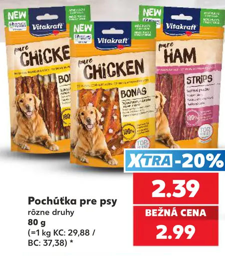 Vitakraft Pure Chicken Bonas a Pure Ham Strips – pochúťky pre psy