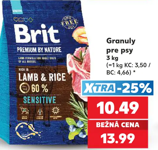 Brit Premium by Nature granuly pre psov lamb & rice sensitive
