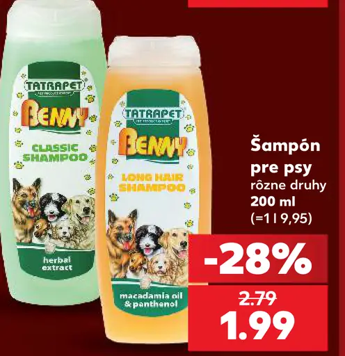 Tatravet Benny šampón pre psy – Classic Shampoo, Long Hair Shampoo