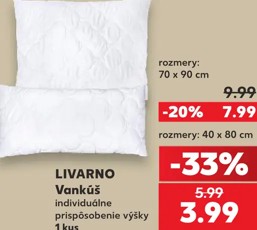 Livarno vankúš individual, rozmer 70 x 90 cm