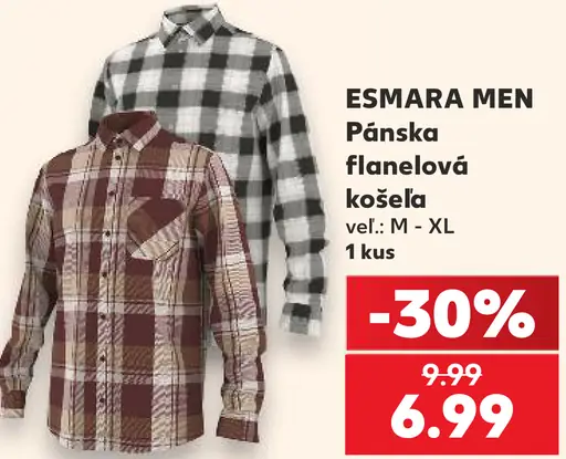 Esmara pánska flanelová košeľa