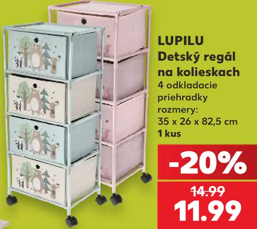 Lupilu Detský regál na kolieskach