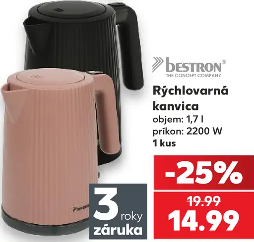 Bestron Rýchlovarná kanvica