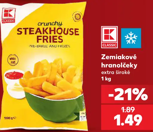 K-Classic zemiakové hranolčeky extra široké