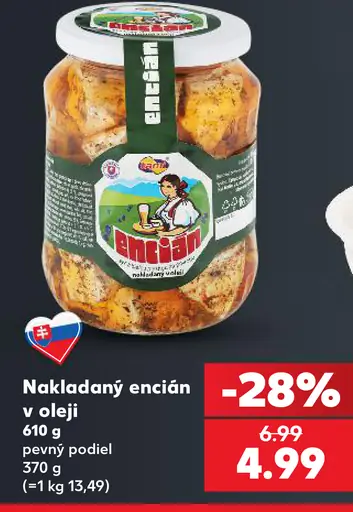 Nakladaný encián v oleji
