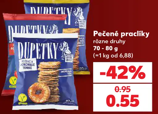 Dupetky Pečené praclíky rôzne druhy