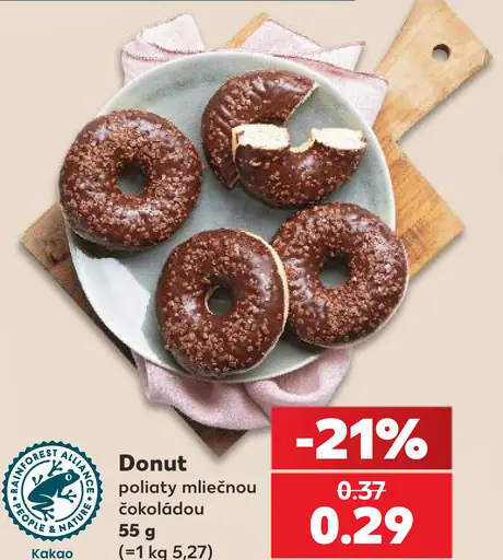 Donut poliaty mliečnou čokoládou kakao