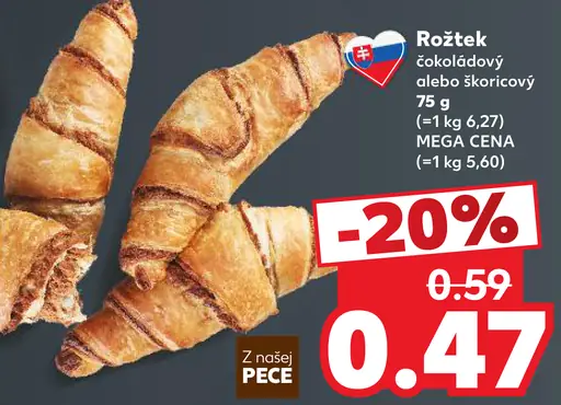 Rožtek čokoládový alebo škoricový