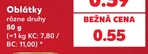 Oblátky rôzne druhy
