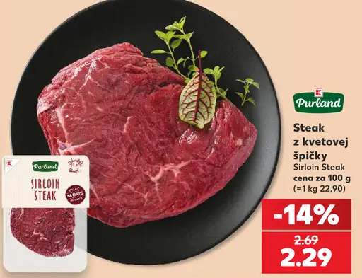 Purland Sirloin Steak – steak z kvetovej špičky