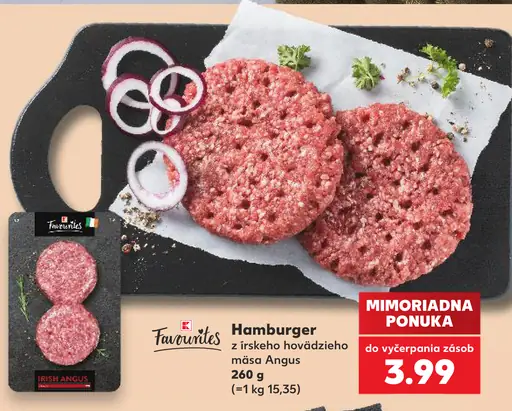 Favorites Hamburger z írskeho hovädzieho mäsa Angus