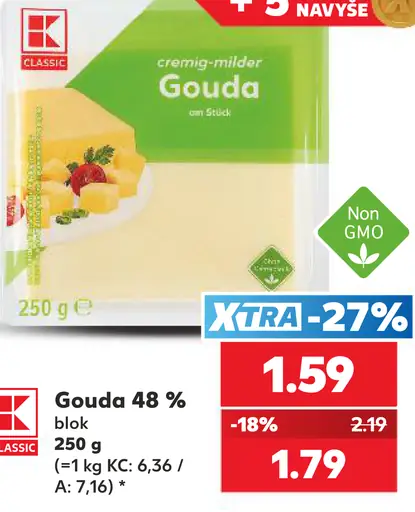 K-Classic gouda 48 % blok