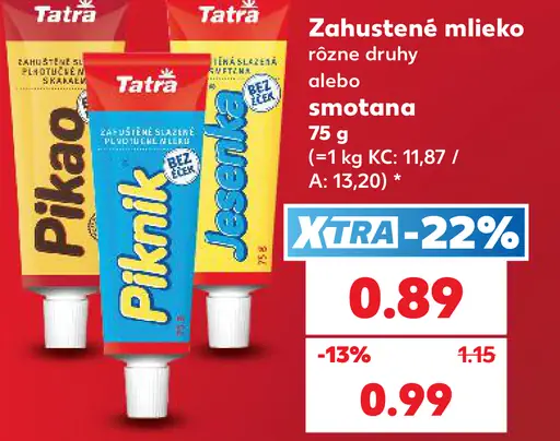 Tatra Zahustené mlieko alebo smotana