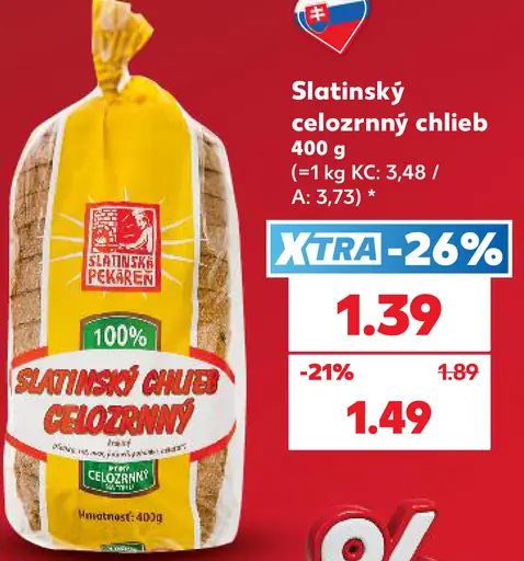 Slatinský celozrnný chlieb