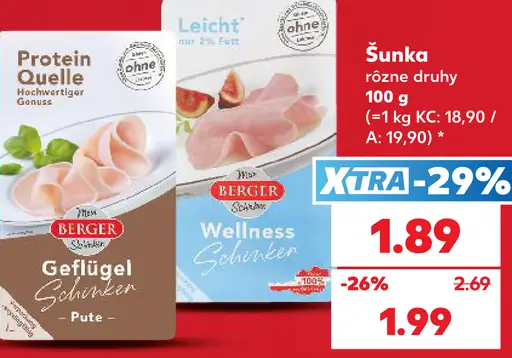 Berger šunka rôzne druhy