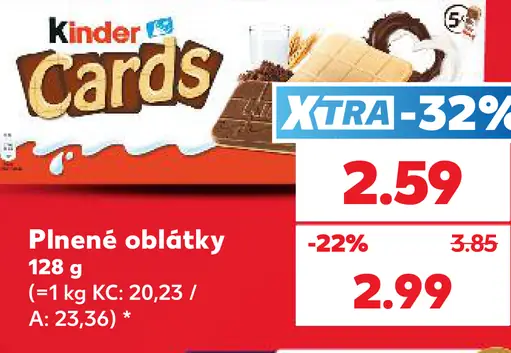 Kinder Cards oblátky s náplňou