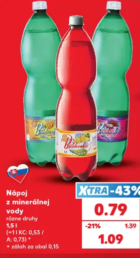 Nápoj z minerálnej vody rôzne druhy