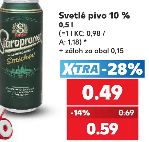 Staropramen Smíchov 10° svetlé pivo