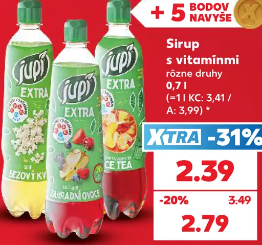 Jupí sirup s vitamínmi, rôzne druhy
