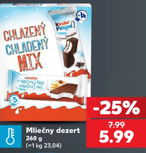 Kinder Chladený mix mliečny dezert