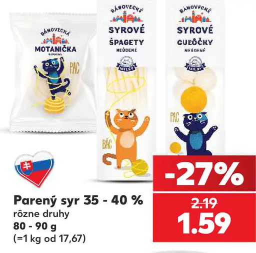 Parený syr rôzne druhy