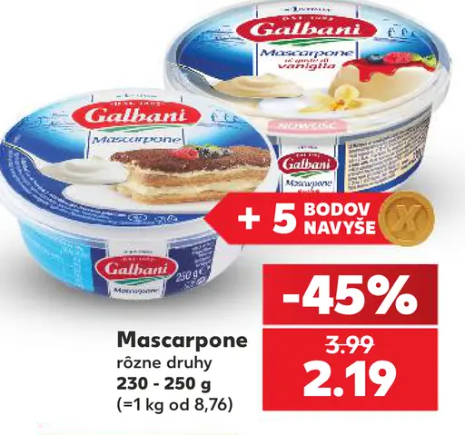 Mascarpone rôzne druhy