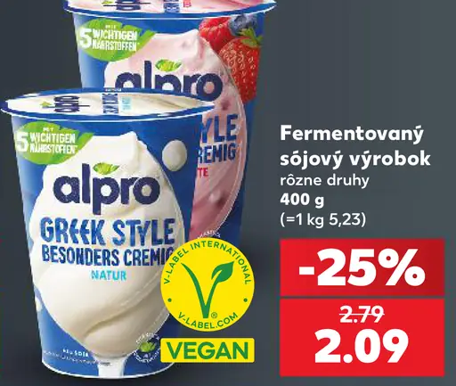 Fermentovaný sójový výrobok Greek Style rôzne druhy